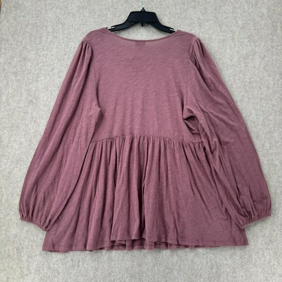 NWT Torrid Babydoll Cotton Modal Slub Square Neck Pintuck Top Rose Taupe 2X - Picture 4 of 10